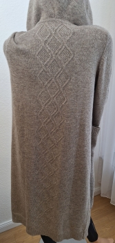 Lange Strickjacke in braun aus 100% Yak-Wolle; Größe M